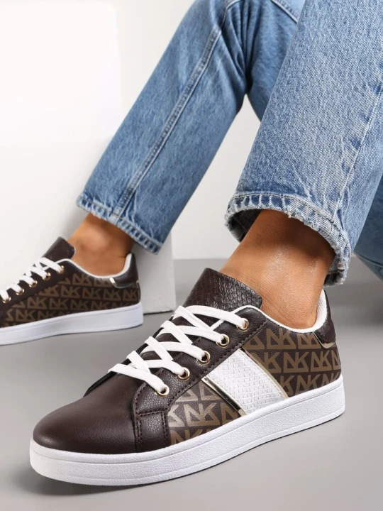Zdjęcie produktu Brązowe Sneakersy z Printem Casica