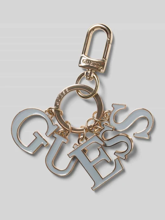 Zdjęcie produktu Brelok do kluczy z detalem z logo Guess Jasnoniebieski