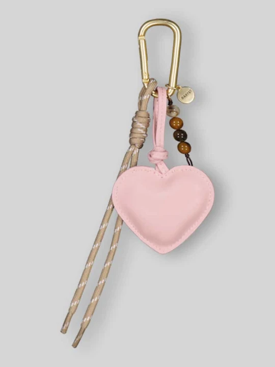 Zdjęcie produktu Brelok do kluczy z detalem z logo model 'Bag Charm Heart' Barts Jasnoróżowy