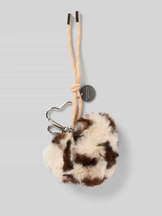 Zdjęcie produktu Brelok do kluczy z detalem z logo model ‘Furry Heart’ Seidenfelt Beżowy