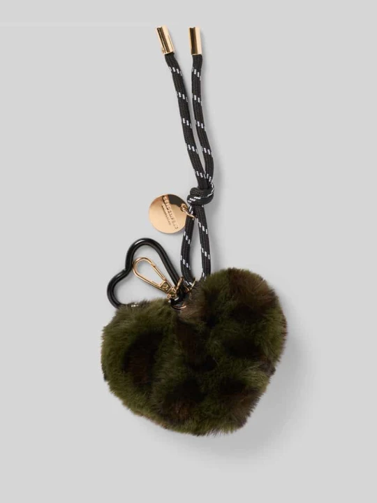 Zdjęcie produktu Brelok do kluczy z detalem z logo model ‘Furry Heart’ Seidenfelt Khaki