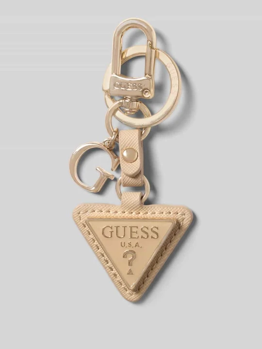 Zdjęcie produktu Brelok do kluczy z detalem z logo model 'Gilda' Guess Beżowy