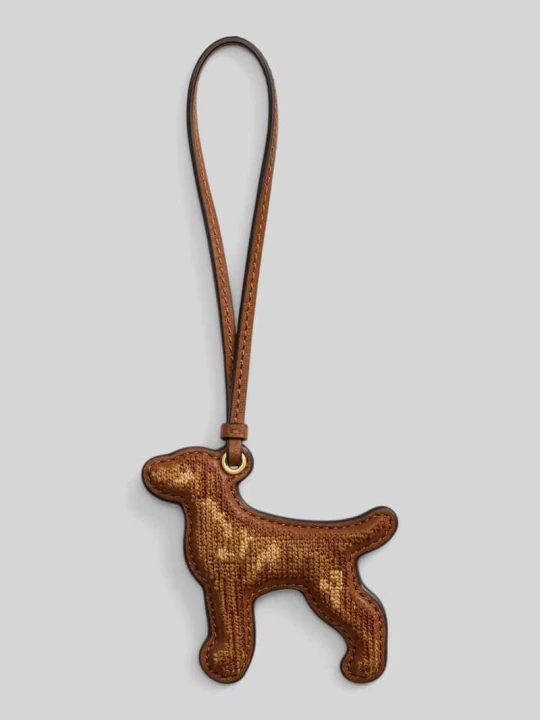 Zdjęcie produktu Brelok do kluczy z naturalnej skóry cielęcej model 'PUFFD VIZSLA' Lauren Ralph Lauren Camel