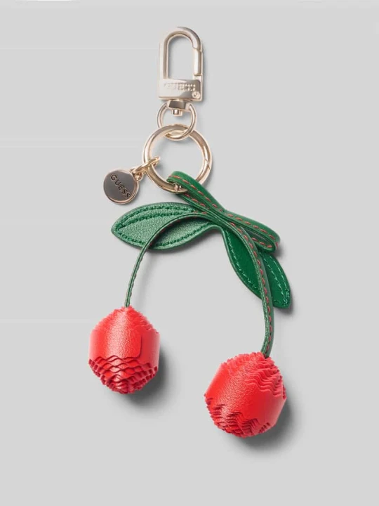 Zdjęcie produktu Brelok do kluczy z wytłoczonym logo model 'Cherries' Guess Czerwony