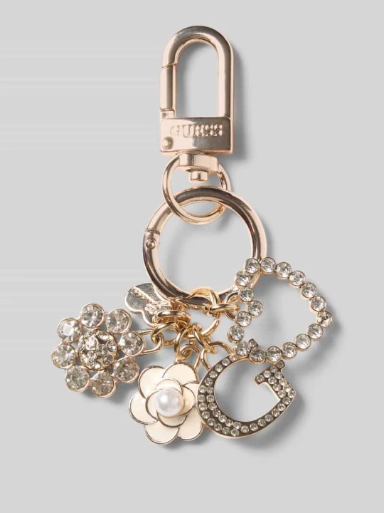 Zdjęcie produktu Brelok do kluczy z wytłoczonym logo model 'Everlee' Guess Złoty