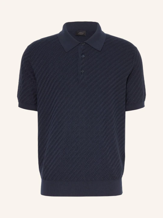 Zdjęcie produktu Brioni Koszulka Polo Z Dzianiny blau GRANATOWY