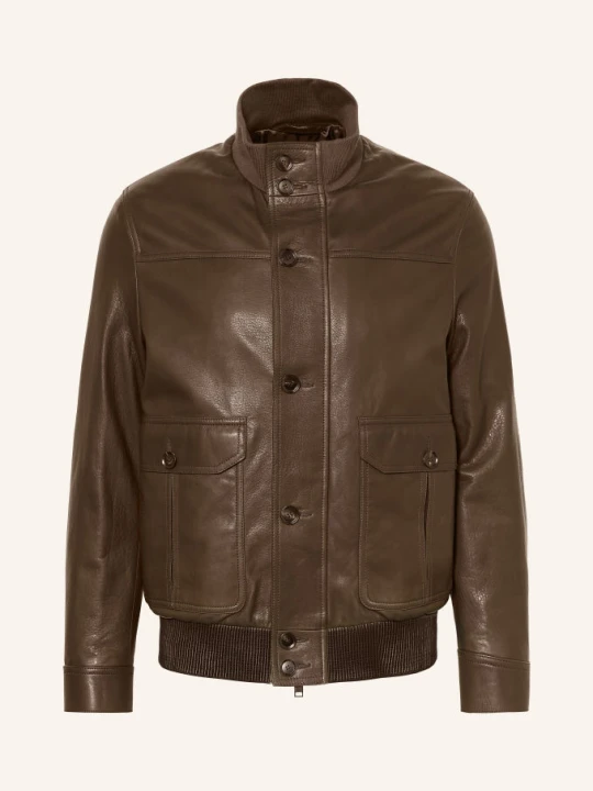 Zdjęcie produktu Brioni Skórzana Bomberka The 75th Blouson gruen CIEMNOBRĄZOWY