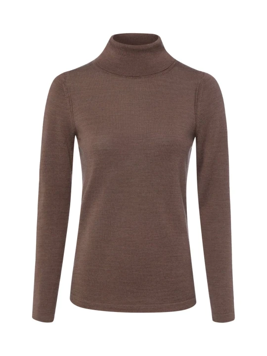 Zdjęcie produktu brookshire bluzka z golfem Kobiety Wełna merino brązowy | szary