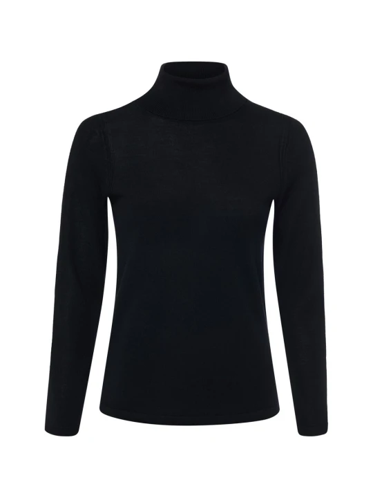 Zdjęcie produktu brookshire bluzka z golfem Kobiety Wełna merino czarny