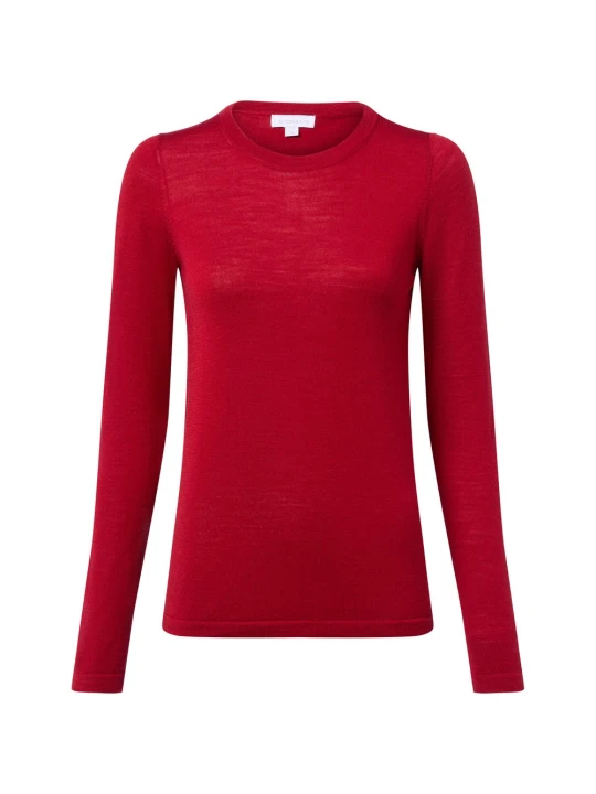 Zdjęcie produktu brookshire Sweter z dzianiny merino Kobiety Wełna czerwony