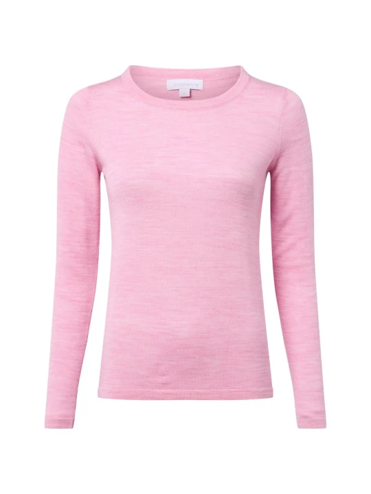 Zdjęcie produktu brookshire Sweter z dzianiny merino Kobiety Wełna różowy