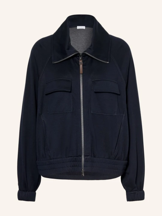 Zdjęcie produktu Brunello Cucinelli Bluza Rozpinana Z Jedwabiem blau GRANATOWY