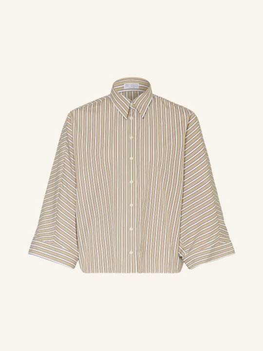 Zdjęcie produktu Brunello Cucinelli Bluzka Oversize Z Rękawami 3/4 beige