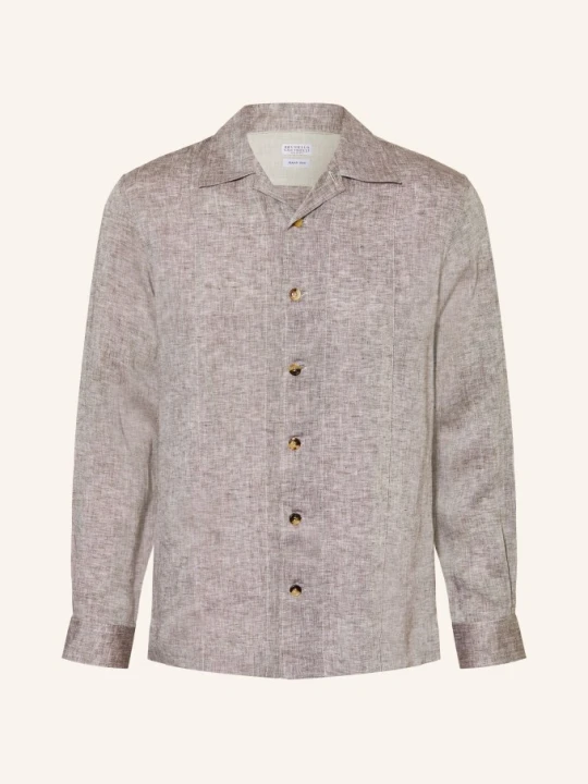 Zdjęcie produktu Brunello Cucinelli Koszulka Lniana Comfort Fit beige