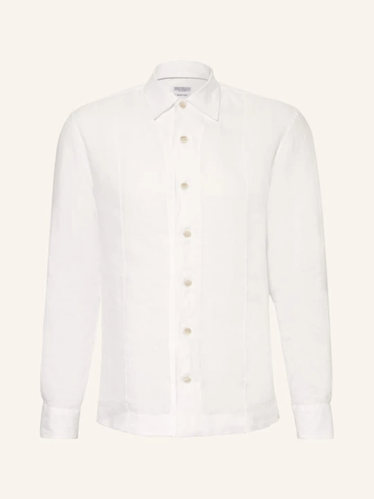 Zdjęcie produktu Brunello Cucinelli Koszulka Lniana Comfort Fit weiss BIAŁY