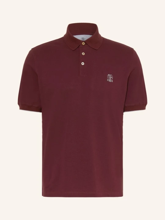 Zdjęcie produktu Brunello Cucinelli Koszulka Polo Z Piki rot CIEMNOCZERWONY