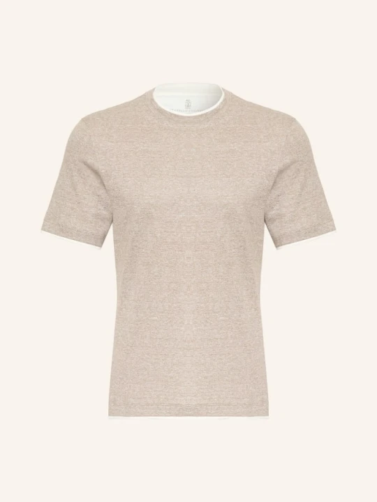 Zdjęcie produktu Brunello Cucinelli Koszulka Z Lnem beige