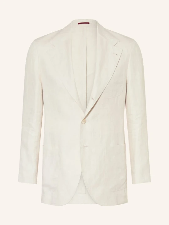 Zdjęcie produktu Brunello Cucinelli Lniana Marynarka O Kroju Slim Fit weiss KREMOWY