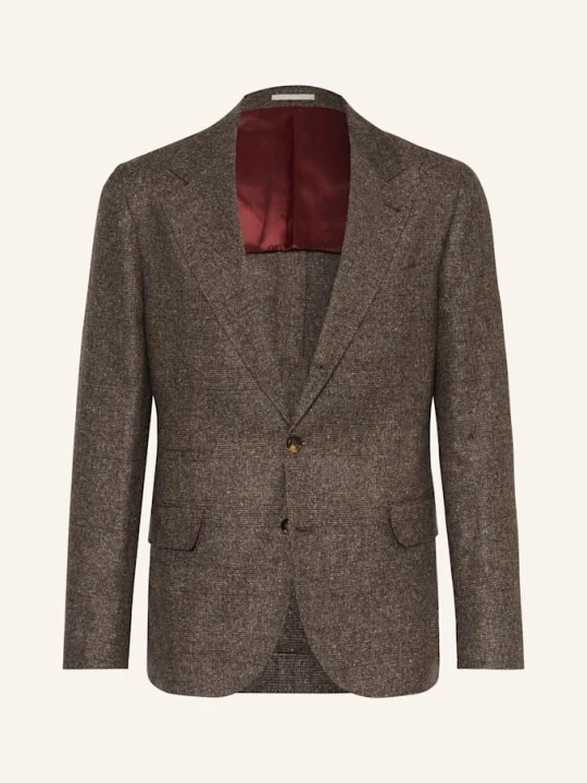 Zdjęcie produktu Brunello Cucinelli Marynarka Flanelowa Extra Slim Fit Z Dodatkiem Jedwabiu braun brązowy