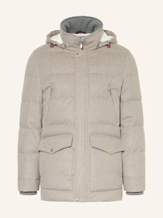 Zdjęcie produktu Brunello Cucinelli Parka Puchowa grau JASNOCZARY