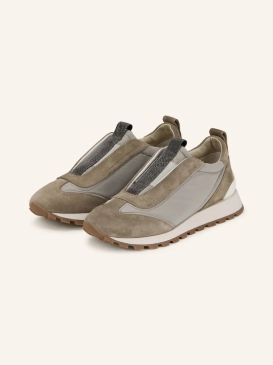 Zdjęcie produktu Brunello Cucinelli Sneakersy Wsuwane Z Ozdobnymi Perełkami grau SZARY