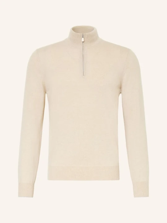 Zdjęcie produktu Brunello Cucinelli Sweter Typu Troyer Z Kaszmiru beige JASNOBRĄZOWY