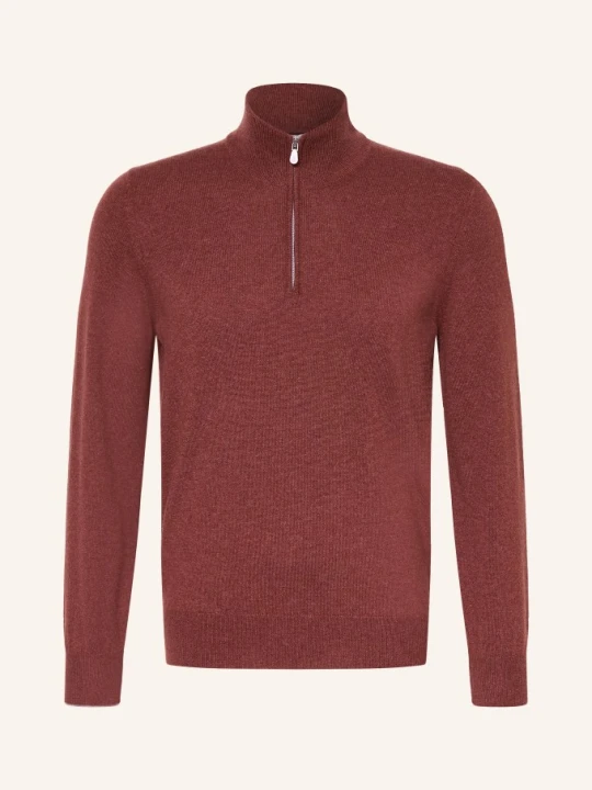 Zdjęcie produktu Brunello Cucinelli Sweter Typu Troyer Z Kaszmiru rot CIEMNOCZERWONY