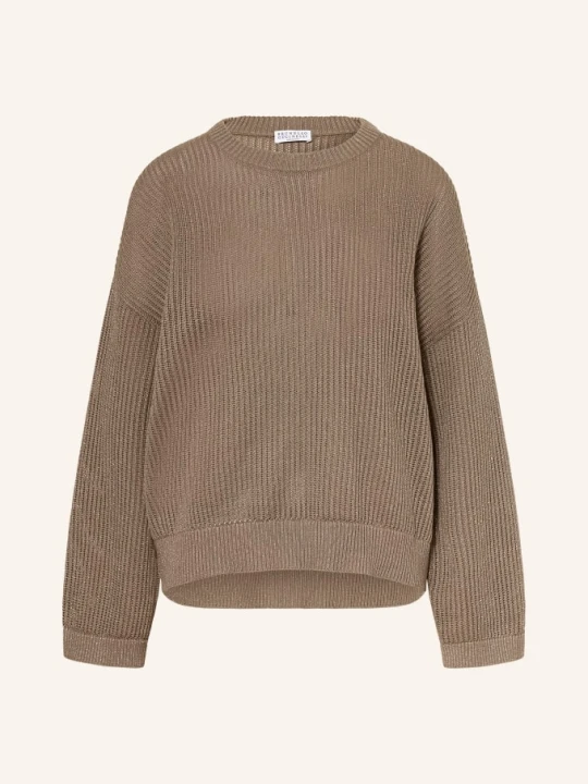 Zdjęcie produktu Brunello Cucinelli Sweter Z Błyszczącą Przędzą braun