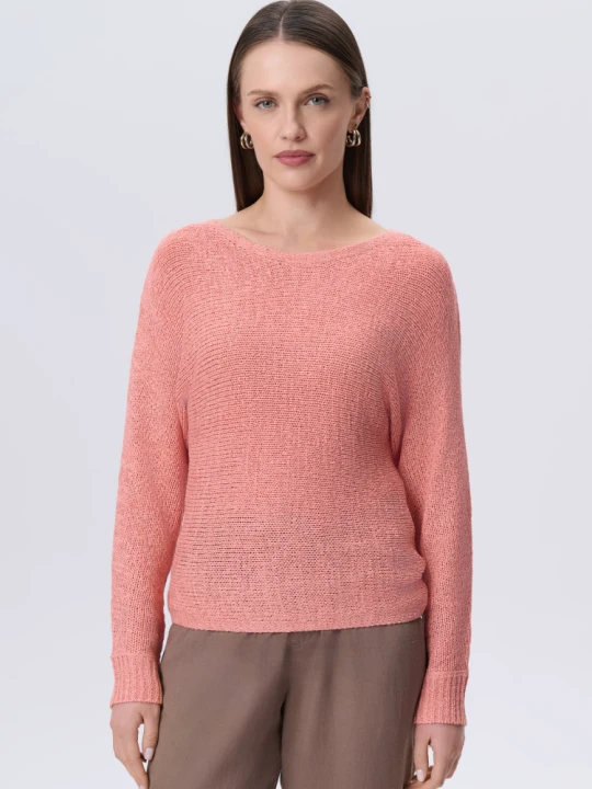 Zdjęcie produktu Brzoskwiniowy sweter w stylu casual Greenpoint pomarańczowy