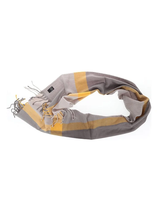 Zdjęcie produktu Buff Wełniany szal-koło w kolorze szaro-żółtym - 105 x 36 cm rozmiar: onesize