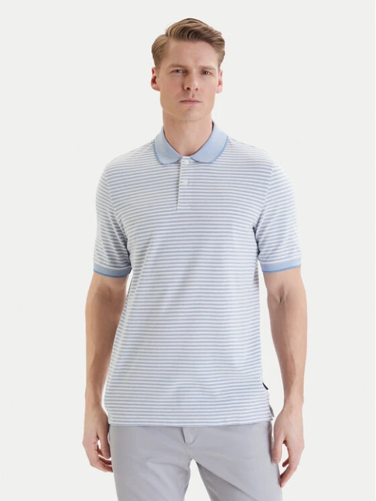 Zdjęcie produktu Bugatti Polo 8150-75092C Niebieski jasny Regular Fit