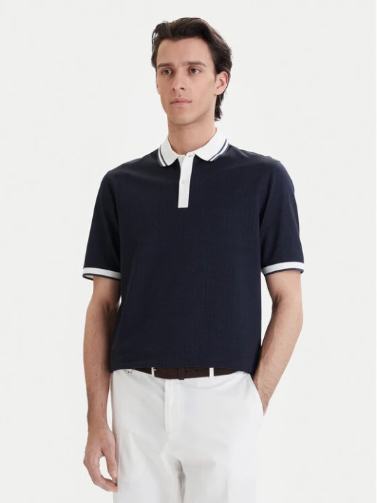Zdjęcie produktu Bugatti Polo 8150-75112C Granatowy Regular Fit