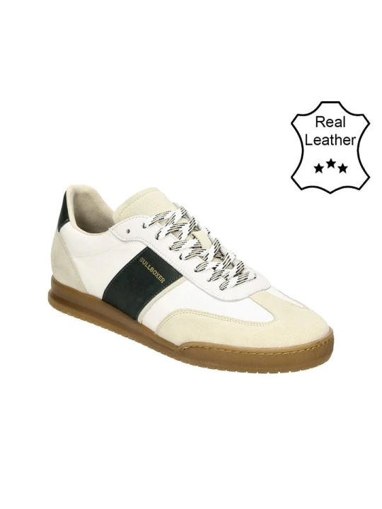 Zdjęcie produktu Bullboxer Skórzane sneakersy w kolorze biało-beżowo-ciemnozielonym rozmiar: 43