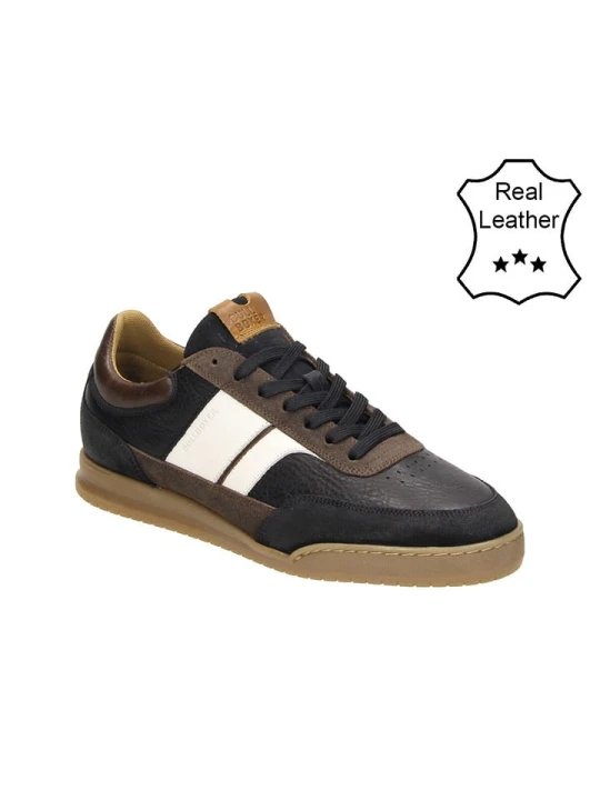 Zdjęcie produktu Bullboxer Skórzane sneakersy w kolorze brązowo-czarno-białym rozmiar: 42