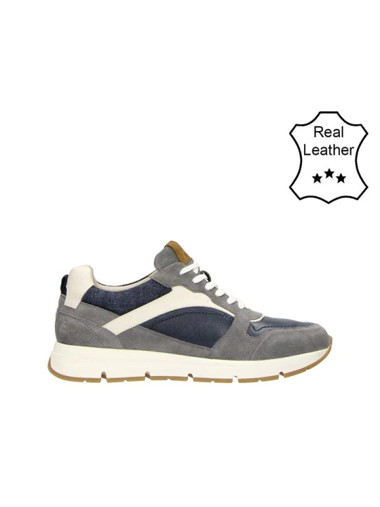 Zdjęcie produktu Bullboxer Skórzane sneakersy w kolorze granatowo-szarym rozmiar: 44