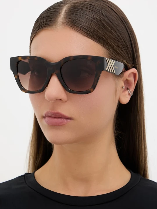 Zdjęcie produktu Burberry okulary przeciwsłoneczne kocie oczy damskie brązowy
