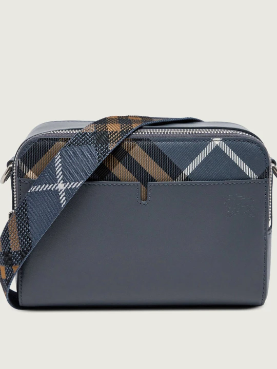 Zdjęcie produktu Burberry Skórzana reporterka | Pop Check niebieski