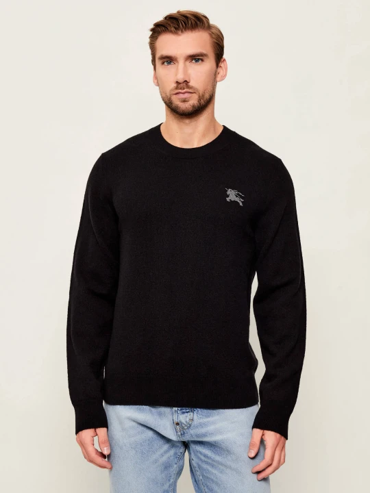 Zdjęcie produktu Burberry Wełniany sweter CLIFFORD | Regular Fit czarny
