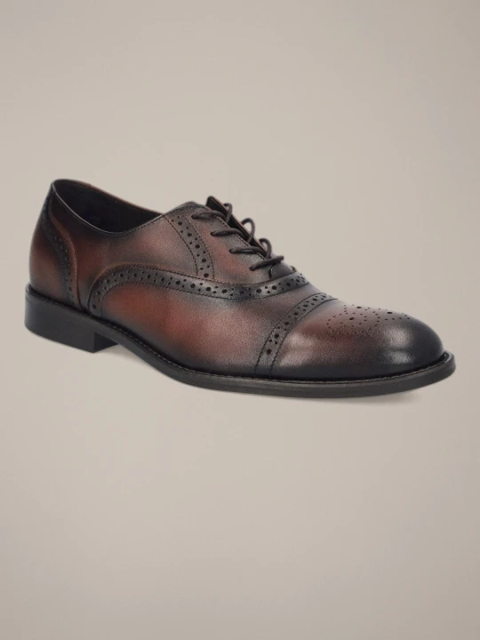 Zdjęcie produktu Buty Brogsy Foxtrot Ciemnobrązowe Lancerto Brązowy
