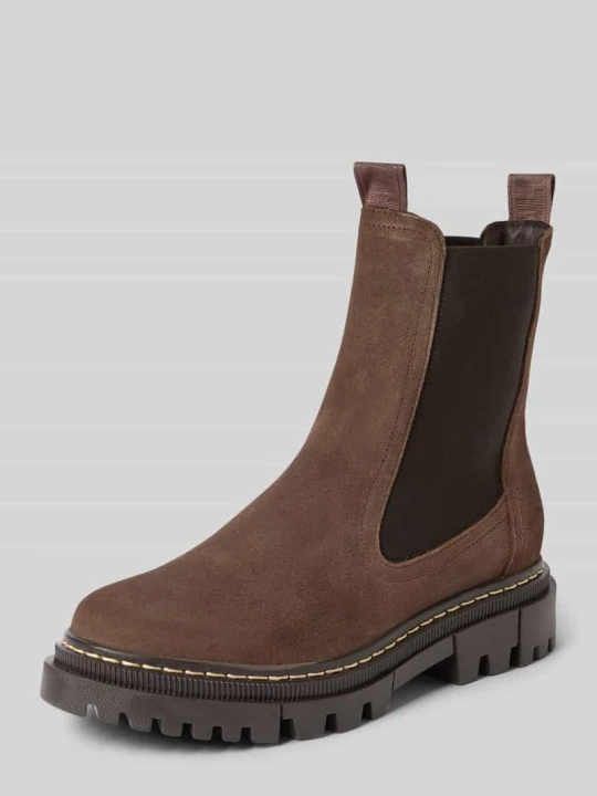 Zdjęcie produktu Buty chelsea z naturalnej skóry ze skóry bydlęcej Tamaris Ciemnobrązowy