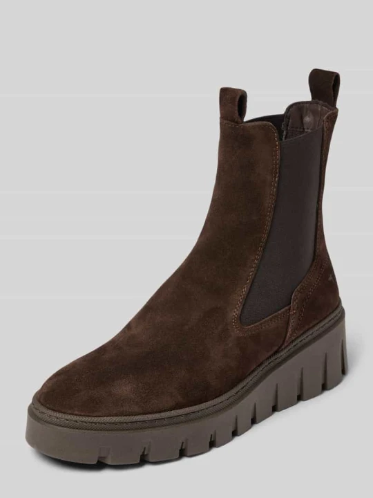 Zdjęcie produktu Buty chelsea z naturalnej skóry ze skóry bydlęcej Tamaris Czekoladowy