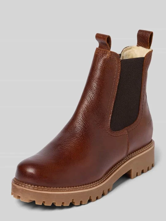 Zdjęcie produktu Buty chelsea z naturalnej skóry ze skóry bydlęcej Tamaris Koniakowy