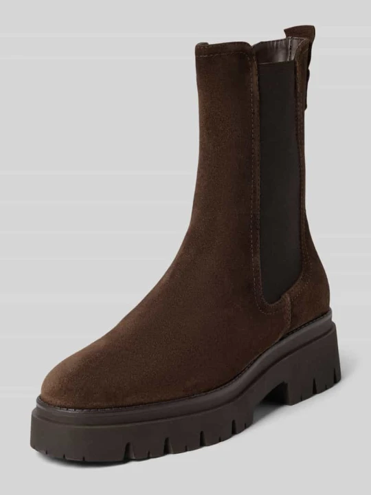 Zdjęcie produktu Buty chelsea ze skóry naturalnej Tamaris Ciemnobrązowy