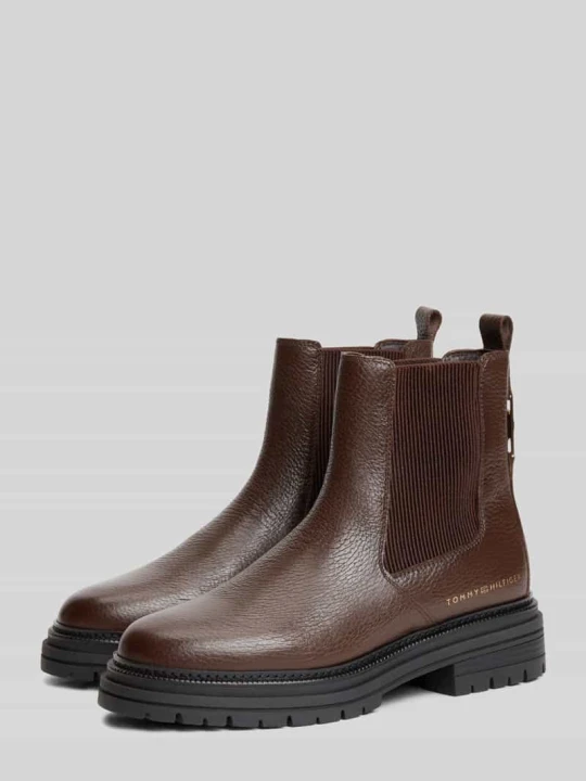 Zdjęcie produktu Buty chelsea z naturalnej skóry ze skóry bydlęcej Tommy Hilfiger Ciemnobrązowy