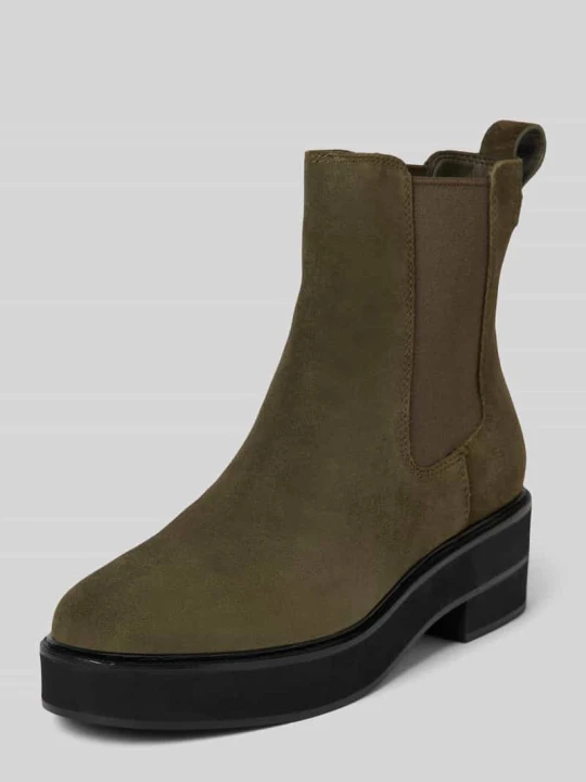 Zdjęcie produktu Buty chelsea ze skóry z pętelką model ‘ADRIANNA’ Lauren Ralph Lauren Oliwkowy