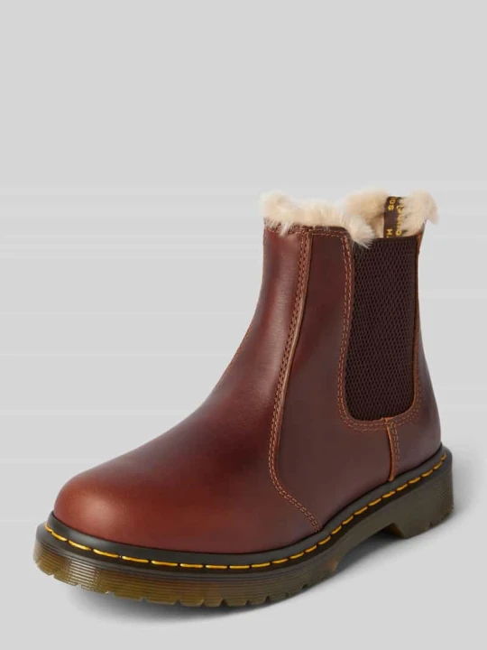 Zdjęcie produktu Buty chelsea ze skóry z podszewką wewnętrzną model ‘Leonore’ Dr. Martens Koniakowy