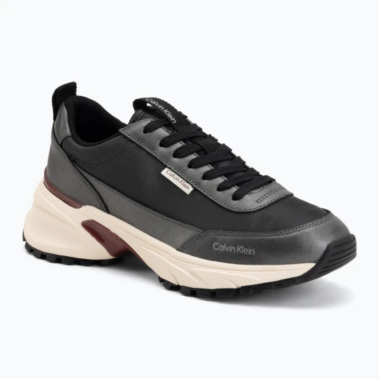 Zdjęcie produktu Buty damskie Calvin Klein HW0HW02999 Hike Runner Organza Met Leather gun metal/bordeaux Czarny