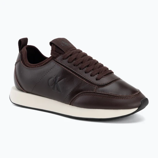 Zdjęcie produktu Buty damskie Calvin Klein HW0HW03118 Retro Runner Sock PANL Leather Neo bordeaux Bordowy