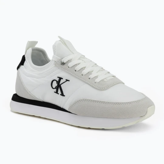 Zdjęcie produktu Buty damskie Calvin Klein YW0YW02060 Retro Runner Sock Laceup Mix Mat bright white / black / marshmallow