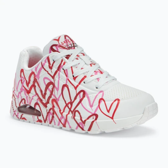 Zdjęcie produktu Buty damskie SKECHERS JGoldcrown Uno Spread The Love white / red / pink